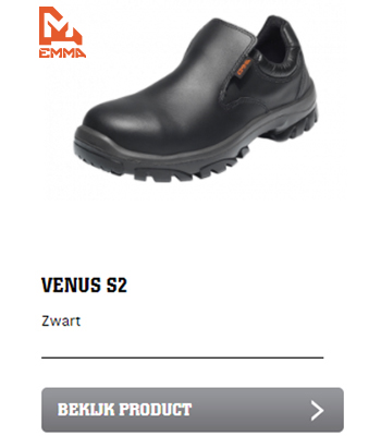 Emma Venus S2 veiligheidsschoen instapper SRC Zwart | Hygienepartner.nl